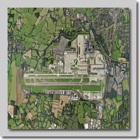 From above - the airport in the countryside